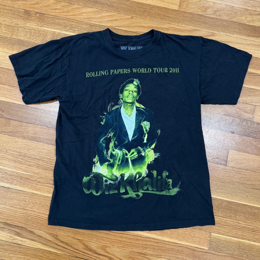 Wiz Khalifa Rolling Papers Tour T-Shirt 2011 Rap Tee Mens Large Black